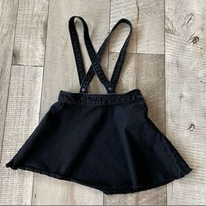 Zara Girls Black Denim Suspender Skirt